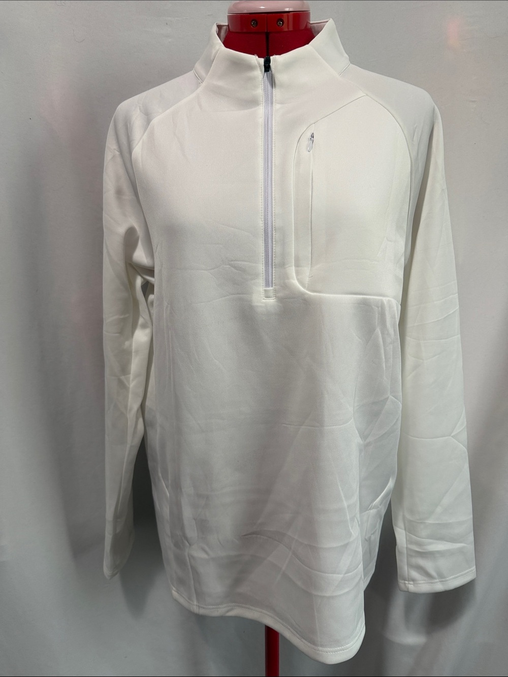 Women's White Half-Zip Pullover Sweatshirt MM234